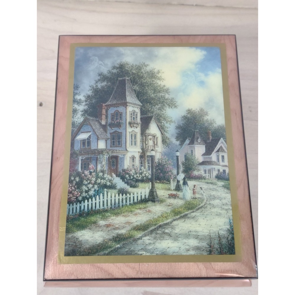 Ercolano Italian Jewelry Music Box Victorian House 'Wind Beneath My Wings'
